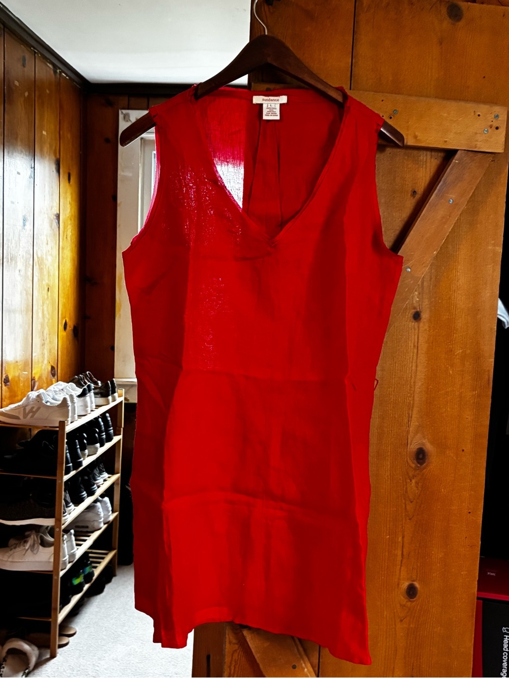 Sundance Sleeveless V-Neck Dress in Red